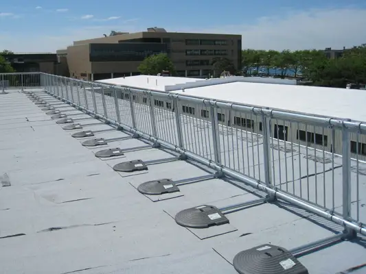Safety Walk Rails Safety Railing and Modular Guardrail made from Slip-on Railing Fittings ...