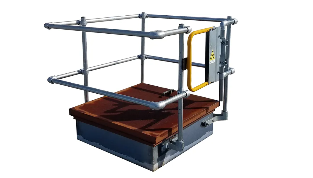 Access Hatch Fall Protection Kee Hatch® Railing - Guardail for Roof Hatches and Access Points - Kee ...