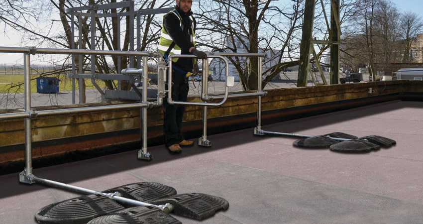 KeeGuard ladder kits are a non-penetrating fall protection solution