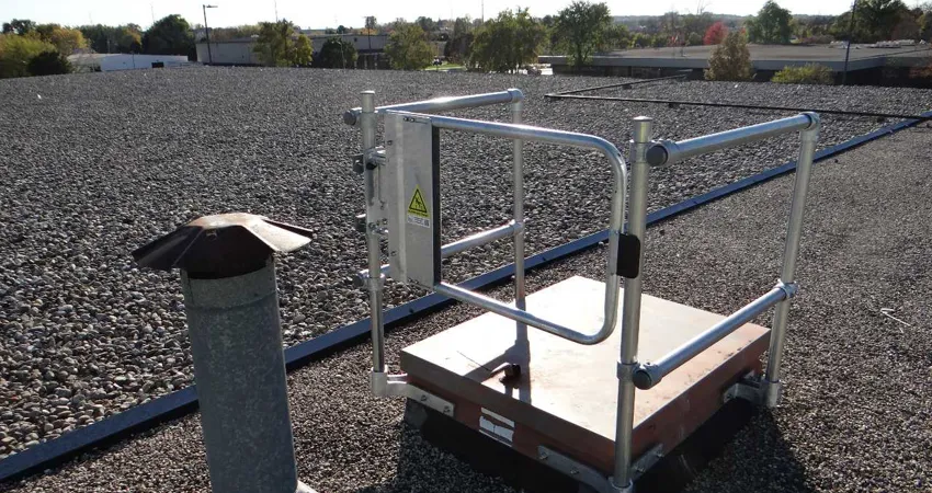 Access Hatch Fall Protection Kee Hatch® Railing - Guardail for Roof Hatches and Access Points - Kee ...