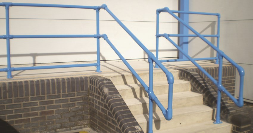 Kee Klamp railing on stairs and walkway